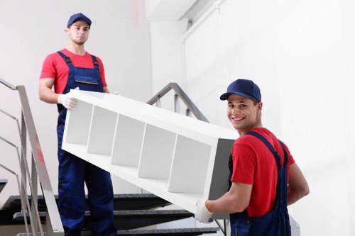Packed household items ready for transport during a Pinner removal