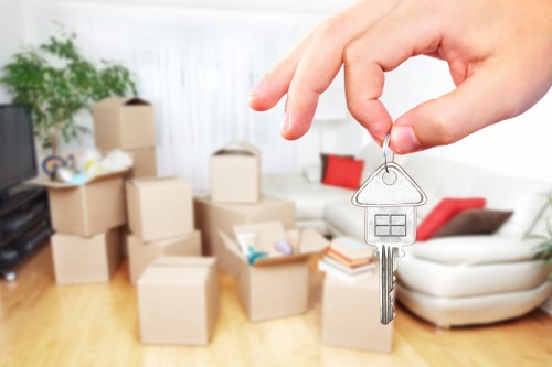 Professional packing boxes prepared for a home move in Pinner