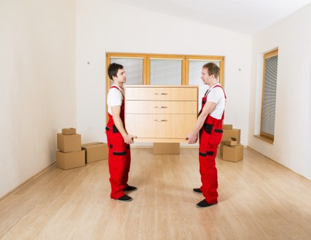 Van loading furniture and boxes for a Pinner removal job